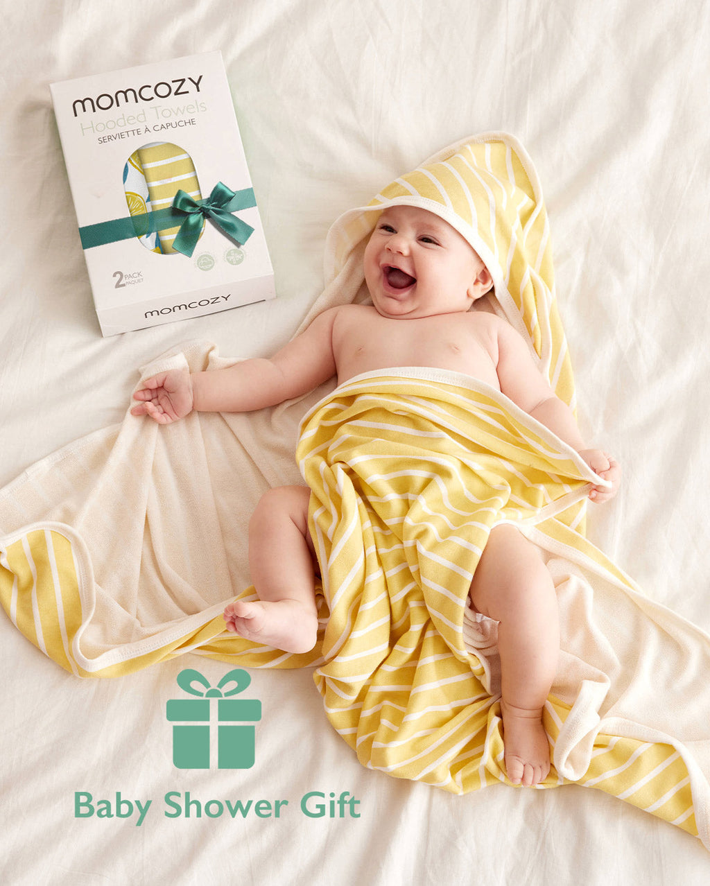 Baby Hooded Towel for Newborn Shower - 2-Pack