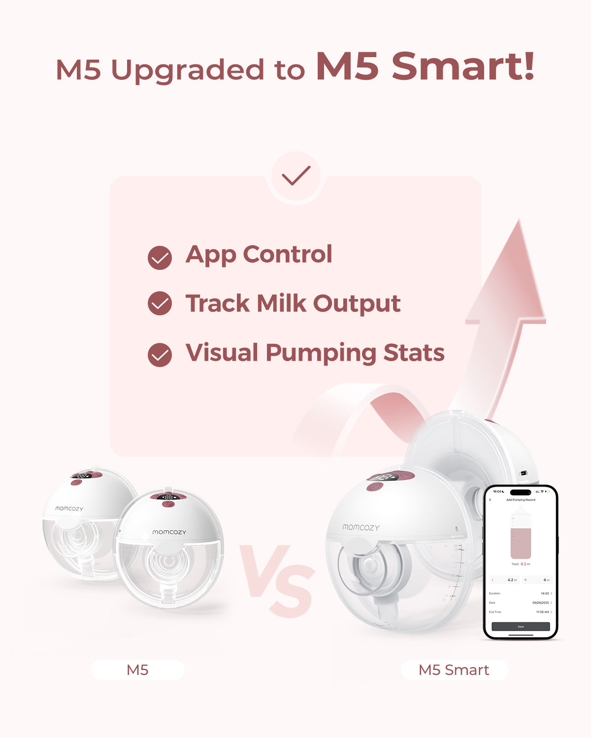 M5 Smart Bra Bundle: Double M5 Smart Breast Pump and 4-in-1 Pumping Bra(YN12)