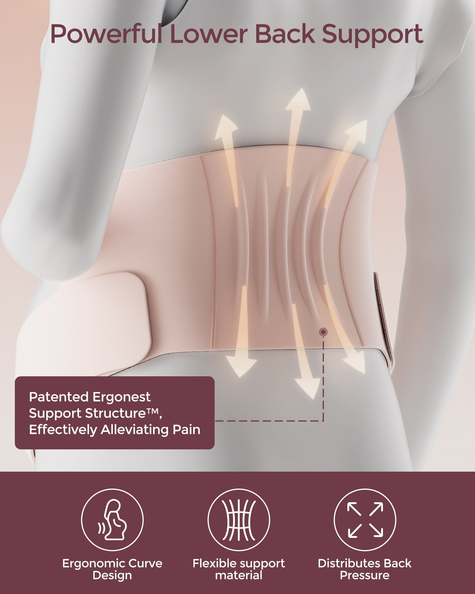 Beige Momcozy BumpEase maternity belly band with Ergonest Support for lower back pain relief.