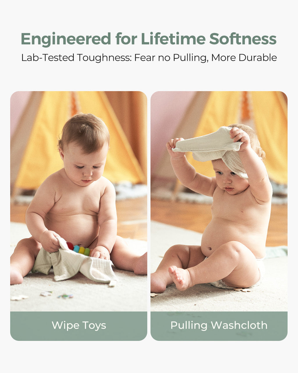 Momcozy Baby Washcloths – Soft 4-Layer Cotton, Gentle for Newborns